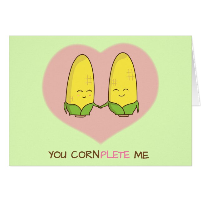 You complete me sweet loving corn couple (Front Horizontal)