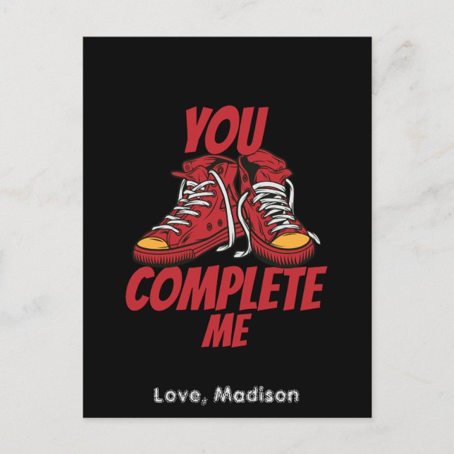 You Complete Me Valentine Holiday Postcard (Front)