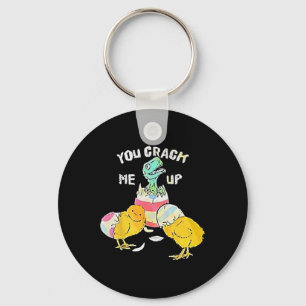 You Crack Me Up Dino Egg Funny Easter Key Ring