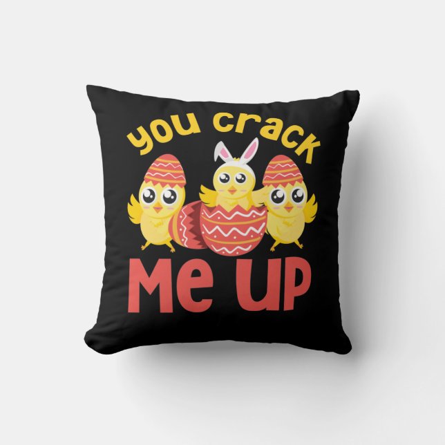 You Crack Me Up Easter Chicks Cushion (Front)