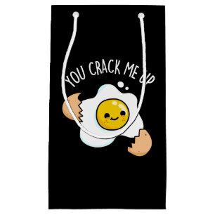 You Crack Me Up Funny Egg Pun Dark BG Small Gift Bag