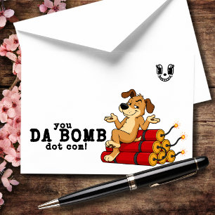 You DA BOMB Dot Com Funny Dog Humour Thank You Card