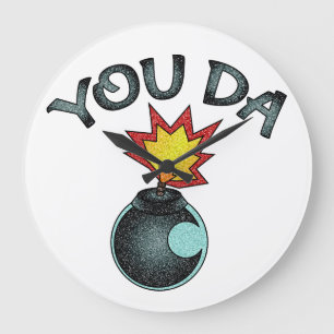 You Da Glitter Bomb Large Clock