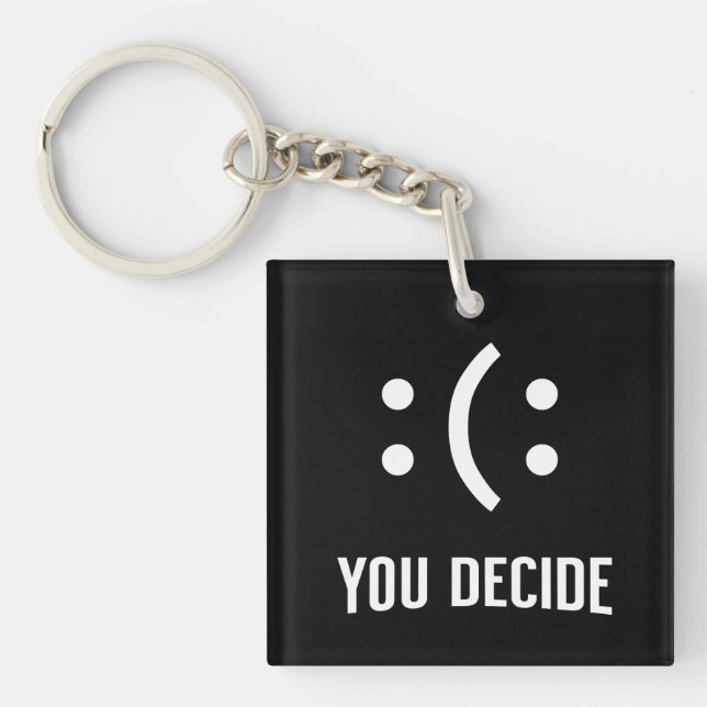 You Decide Emoji Mood Design Key Ring (Front)