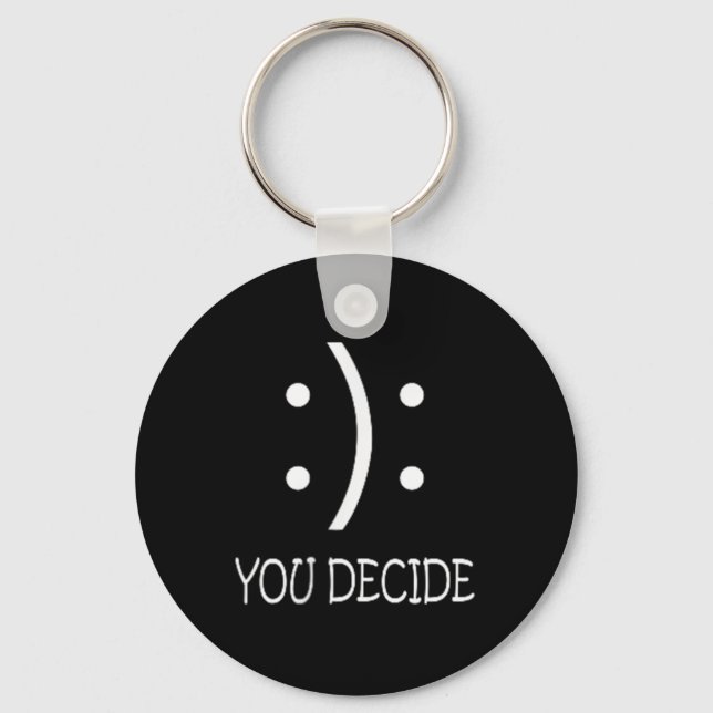 You Decide - Happy Or Sad Face - Black - Uni - Spo Key Ring (Front)
