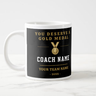 You Deserve a Gold Medal Coach Team Photo Large Coffee Mug