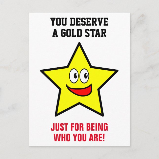 You Deserve A Gold Star Appreciation Postcard (Front)