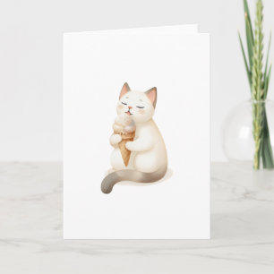 You Deserve a Sweet Moment Cat with Ice Cream Cone Card