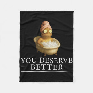 You Deserve Better Wellness Frog Positive Thinking Fleece Blanket