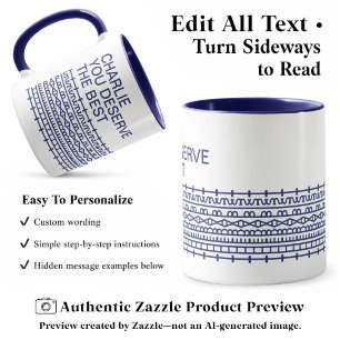 You Deserve the Best Secret Message, Name, Blue Mug