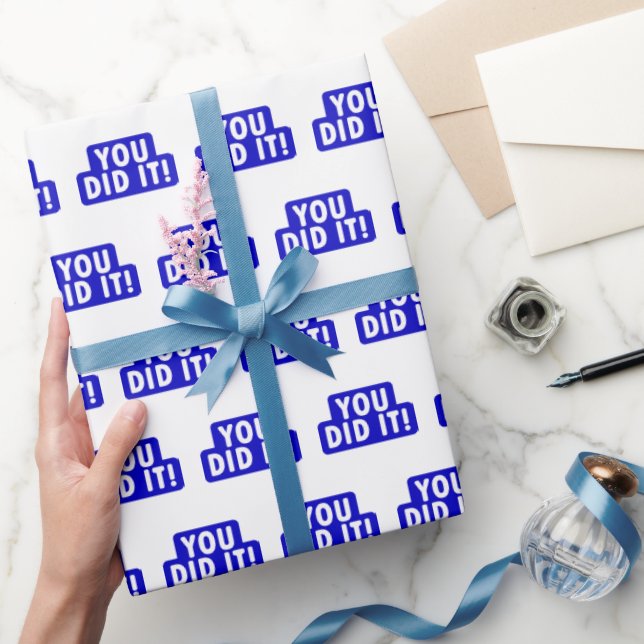 You Did It Blue Sign Wrapping Paper (Gifting)
