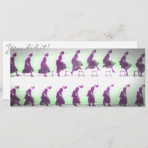 You Did It! Early Animation Woman Jumping Congrats Save The Date