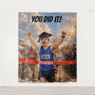 You Did It! Finish Line Graduation  Tapestry