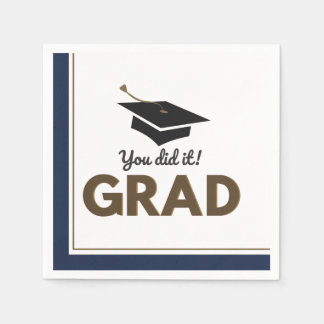 You Did It Grad Napkins 2026 Black Gold Stars