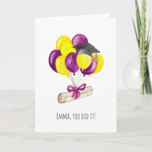 You Did It, Graduation Card with Personalisation (Front)