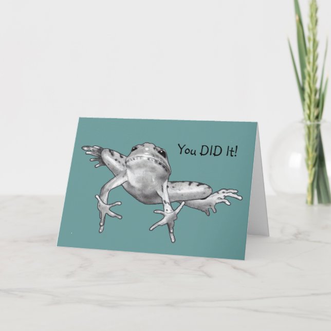 You DID it! Leaping Frog: Graduation Card (Front)