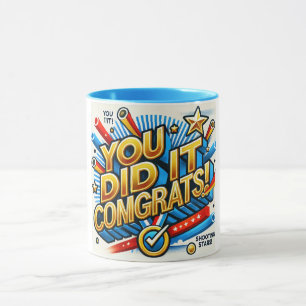 You Did It Mug   Achievement Congratulations mug