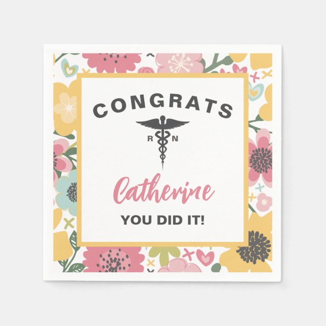 You Did It Nurse Graduation Napkin (Front)