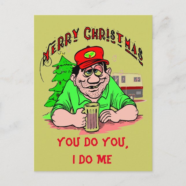 You Do You, I Do Me, Christmas Holiday Postcard (Front)