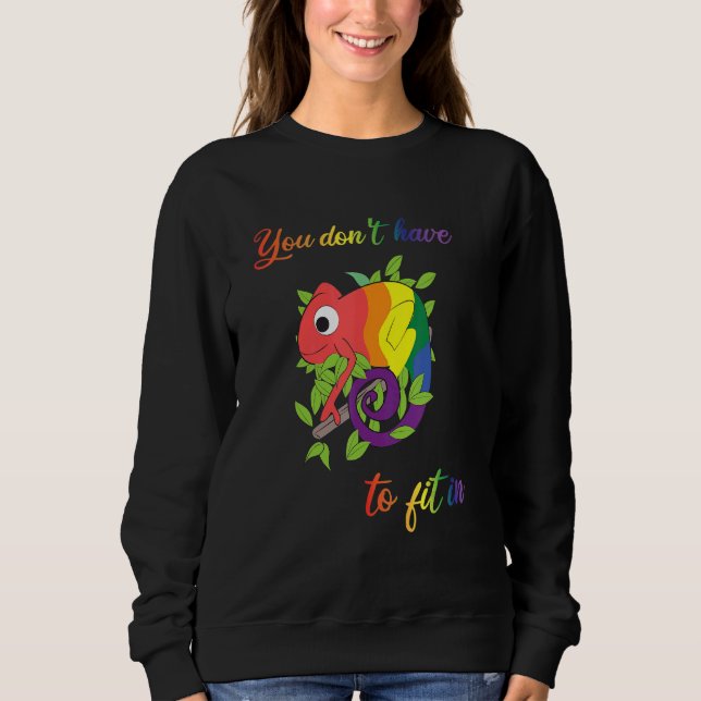You Don't Fit Any Mould Chameleon Rainbow Lgbt Sweatshirt (Front)