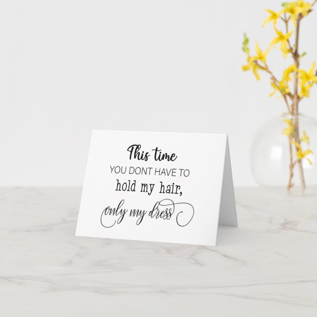 You don't have to hold my hair folded card (Yellow Flower)