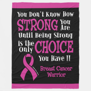 You Don't Know How Strong...Breast Cancer Fleece Blanket
