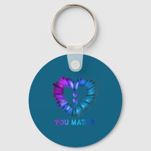 You Don't Let Your Story End Semicolon Heart Key Ring