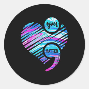 You Dont Let Your Story End Suicide Prevention Hea Classic Round Sticker