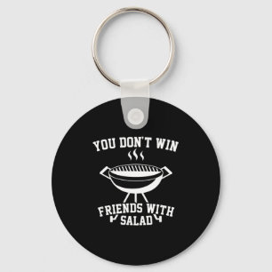 You Don't Win Friends With Salad - Funny  Key Ring