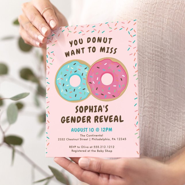 You Doughnut Want to Miss Gender Reveal Invitation (Creator Uploaded)