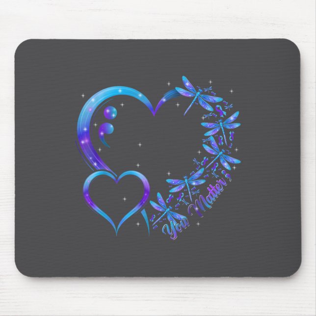 You Dragonfly Suicide Prevention Awareness Men Wom Mouse Pad (Front)