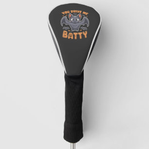 You Drive me Batty Spooky Halloween Pumpkin Golf Head Cover