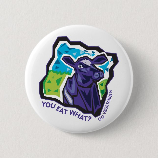 You Eat What? Cow 6 Cm Round Badge (Front)