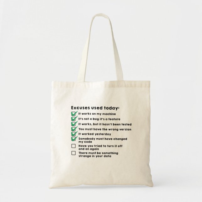 You excuse used today tote bag (Front)