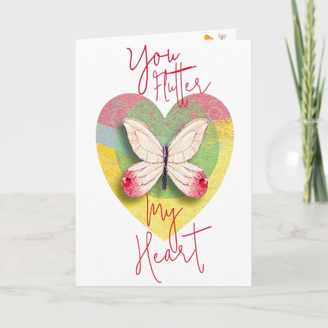 You Flutter My Heart Valentine’s Day Card (Front)