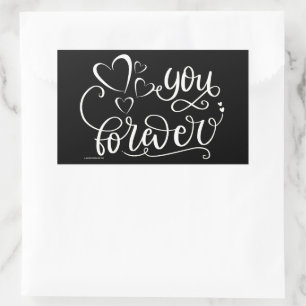 YOU FOREVER valentines's day  gift idea            Rectangular Sticker