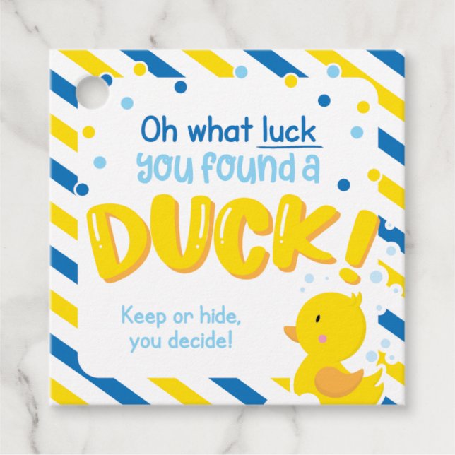 You found a Duck! Square Cruise Duck Tags (Front)