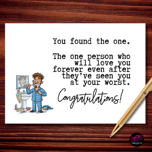 You Found The One Groom Funny Engagement Card