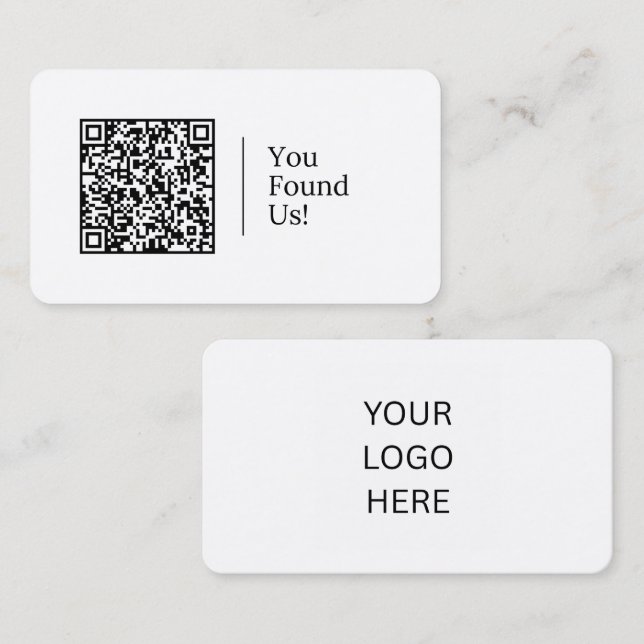 You Found Us! | Customisable QR code And Logo Business Card (Front/Back)