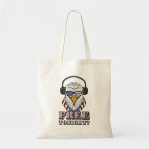 you free tonight? 4th of july patriotic bald eagle tote bag