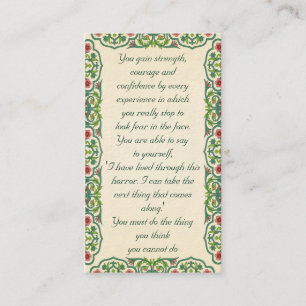 You gain strength, courage and confidence by business card