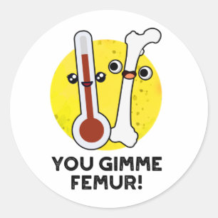 You Gimme Femur Funny Song Bone Pun  Classic Round Sticker