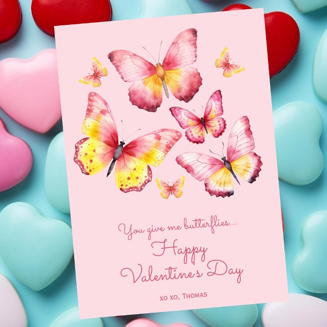 You give me butterflies funny Valentine's Day Holiday Card (Creator Uploaded)