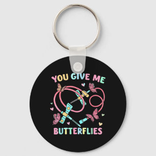 You Give Me Butterflies Nurse Phlebotomy Valentine Key Ring