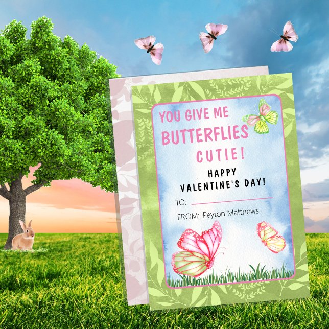 You Give Me Butterflies Valentine's Day Classroom  Card (Creator Uploaded)