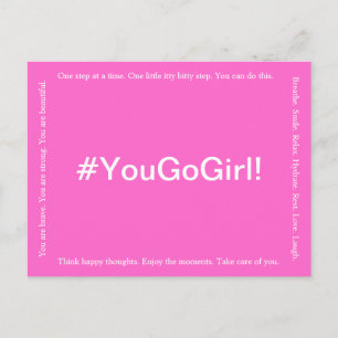 YOU GO GIRL! Breast Cancer Postcard
