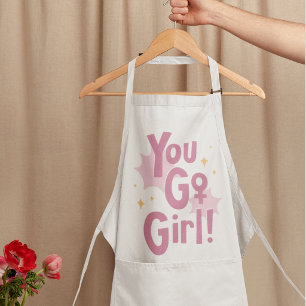 You Go Girl Inspirational Pink Apron