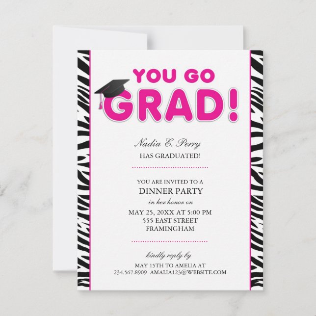 You Go Grads Graduation Party Invitation (Front)