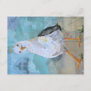 You Gonna Eat That? - seagull collage art Postcard
