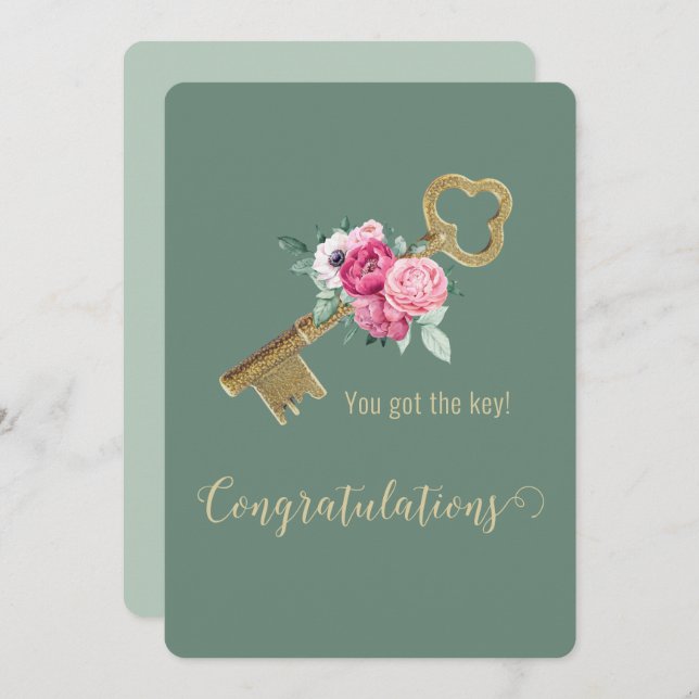 You Got the Key! Congratulations New Homeowner  Card (Front/Back)